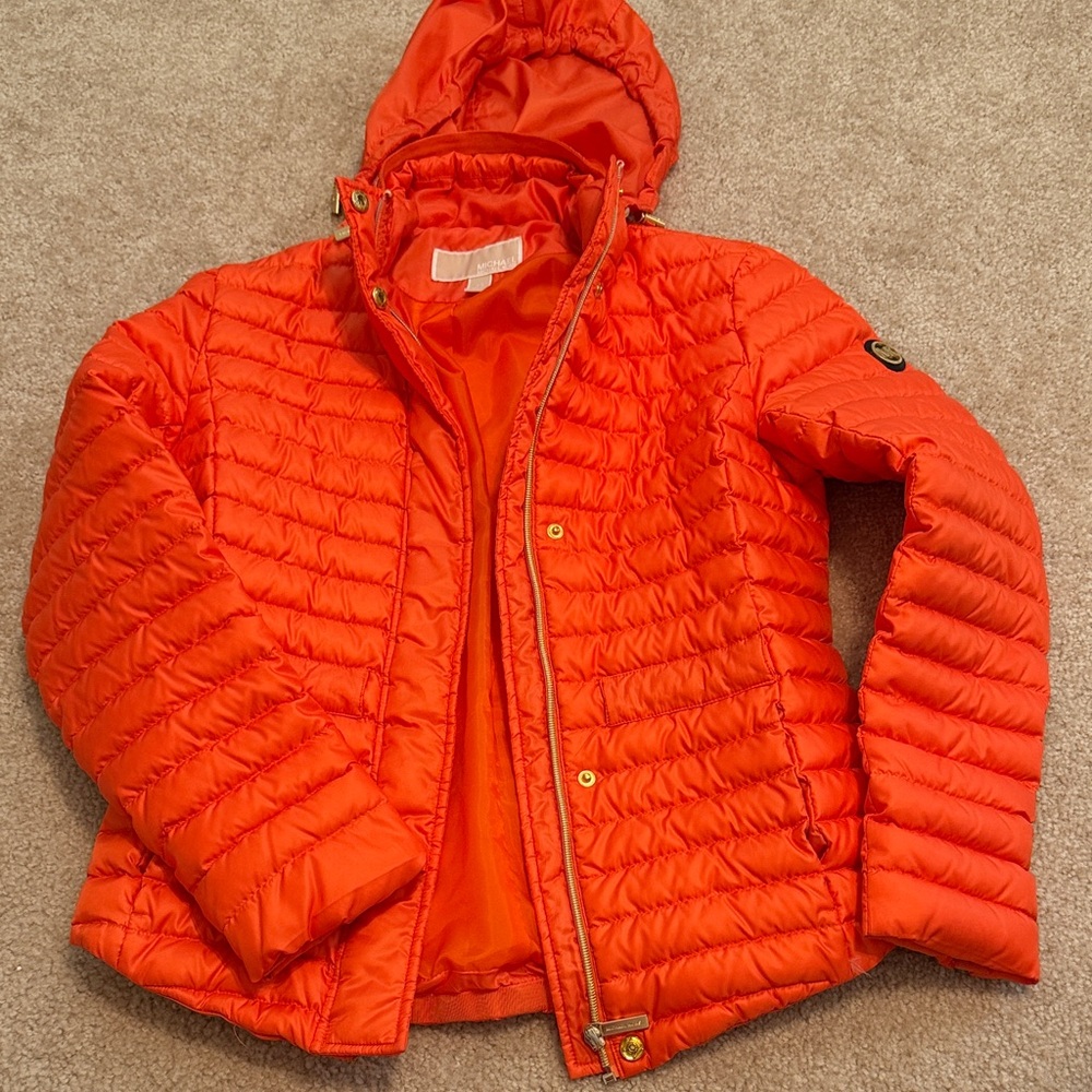 Michael Kors Orange Quilted Jacket